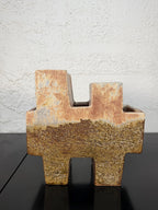 Vintage Sculptural Postmodern Ikebana Studio Pottery Sculpture Vase by Keiko Hergesheimer