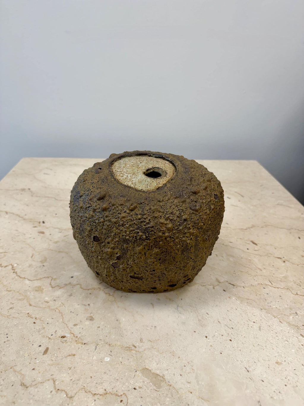 Large Mid Century Studio Pottery Weed Pot Ball Vase