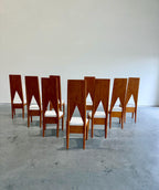 Unique Artisan Postmodern Sculptural Dining Chairs, set of 9
