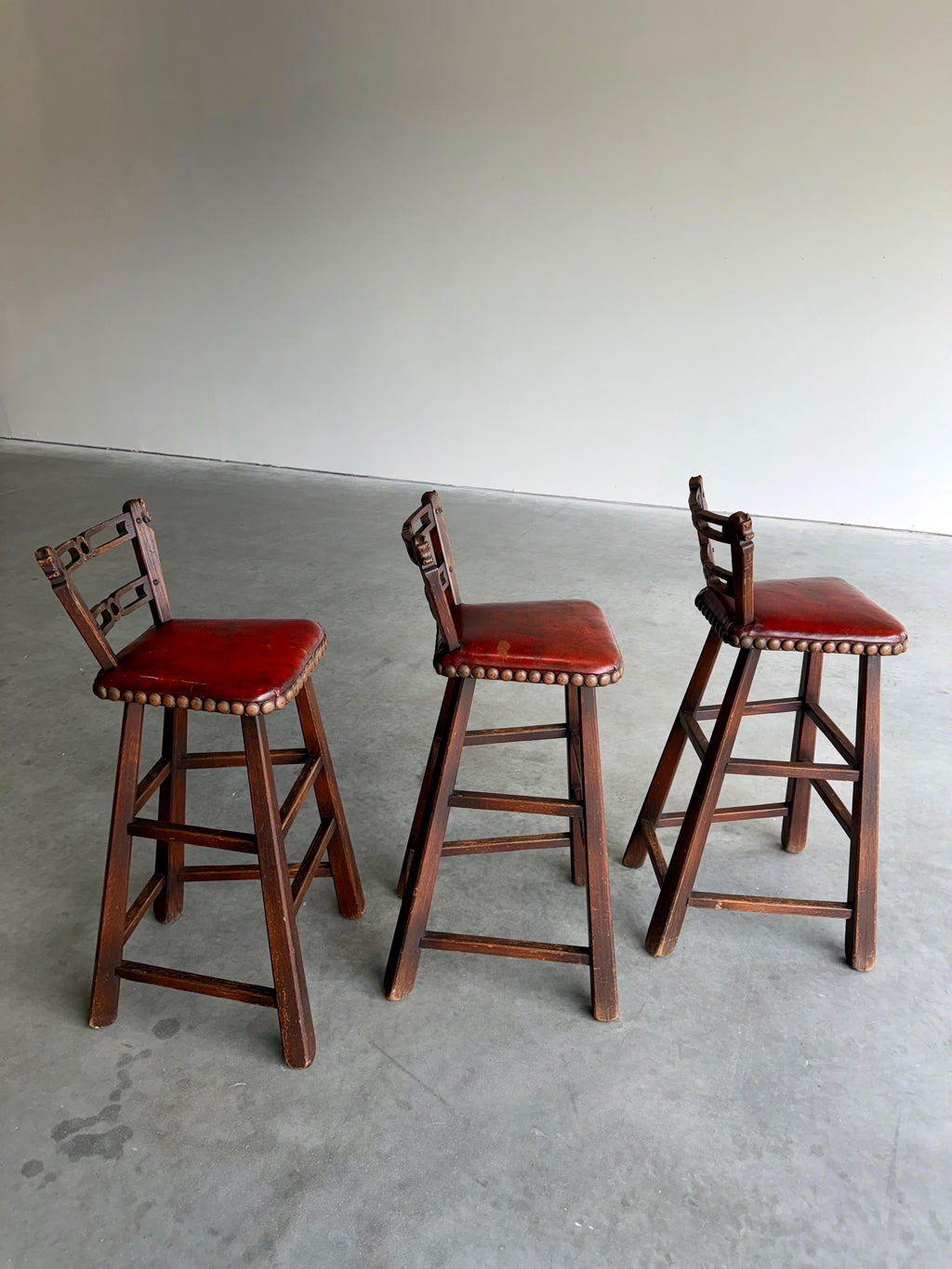 Mid Century Romweber Brutalist Horse Head Barstools, Set of 3