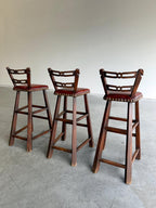 Mid Century Romweber Brutalist Horse Head Barstools, Set of 3