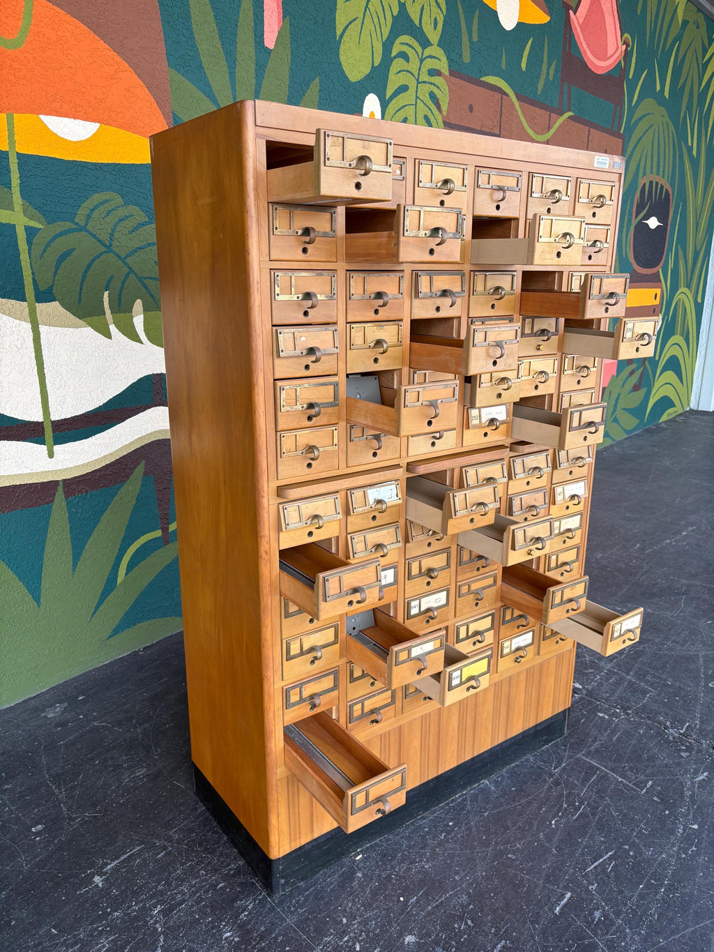 1960’s Maple 72 Drawer Library Card Catalog from USF Tampa