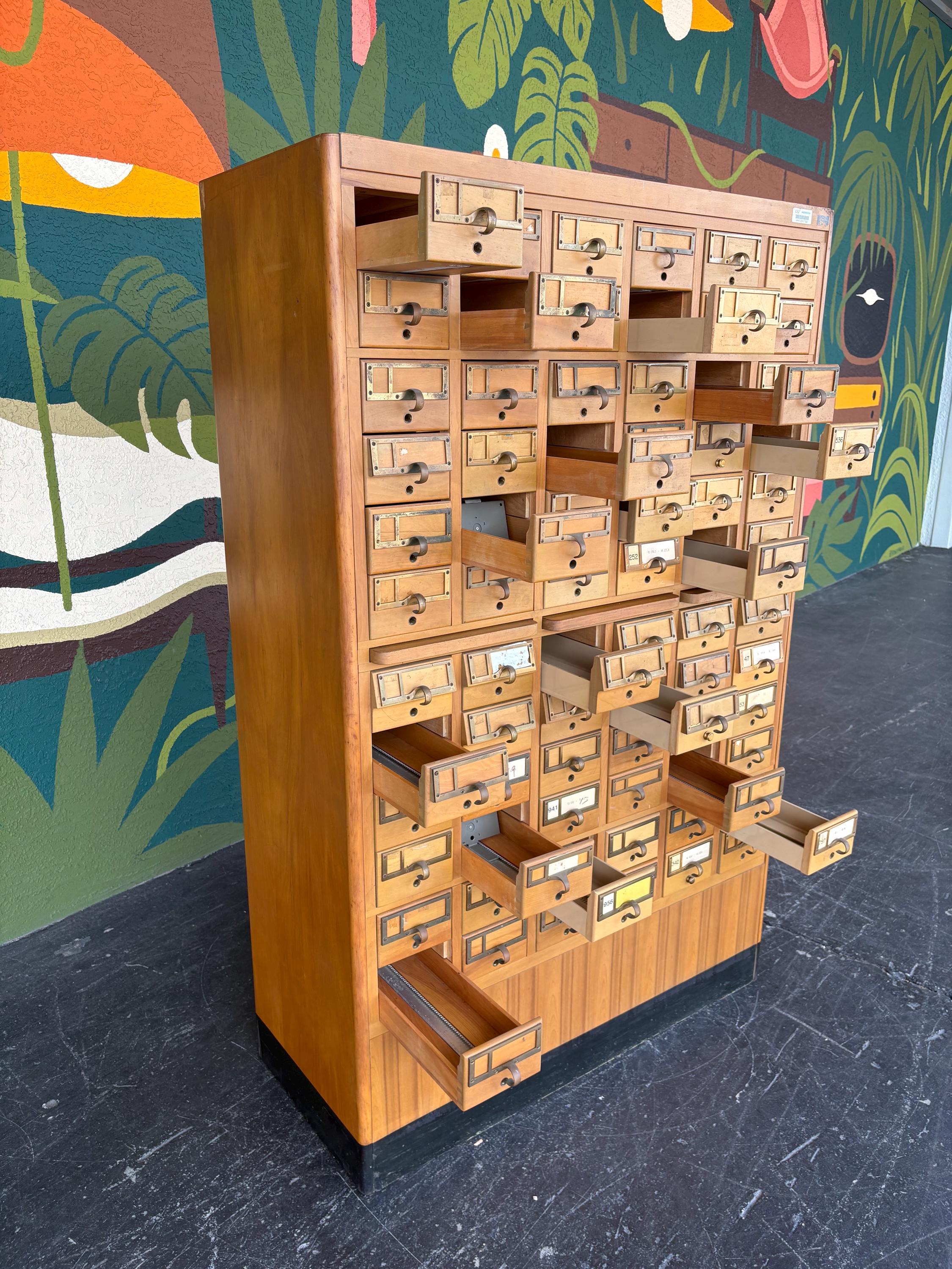 1960’s Maple 72 Drawer Library Card Catalog from USF Tampa