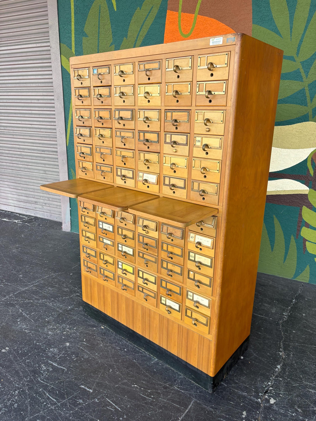 1960’s Maple 72 Drawer Library Card Catalog from USF Tampa