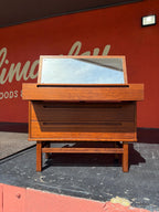 Mid Century Danish Modern Teak Vanity Small Boy Dresser by Nils Jonsson
