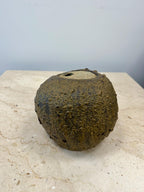 Large Mid Century Studio Pottery Weed Pot Ball Vase