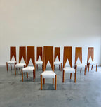 Unique Artisan Postmodern Sculptural Dining Chairs, set of 9