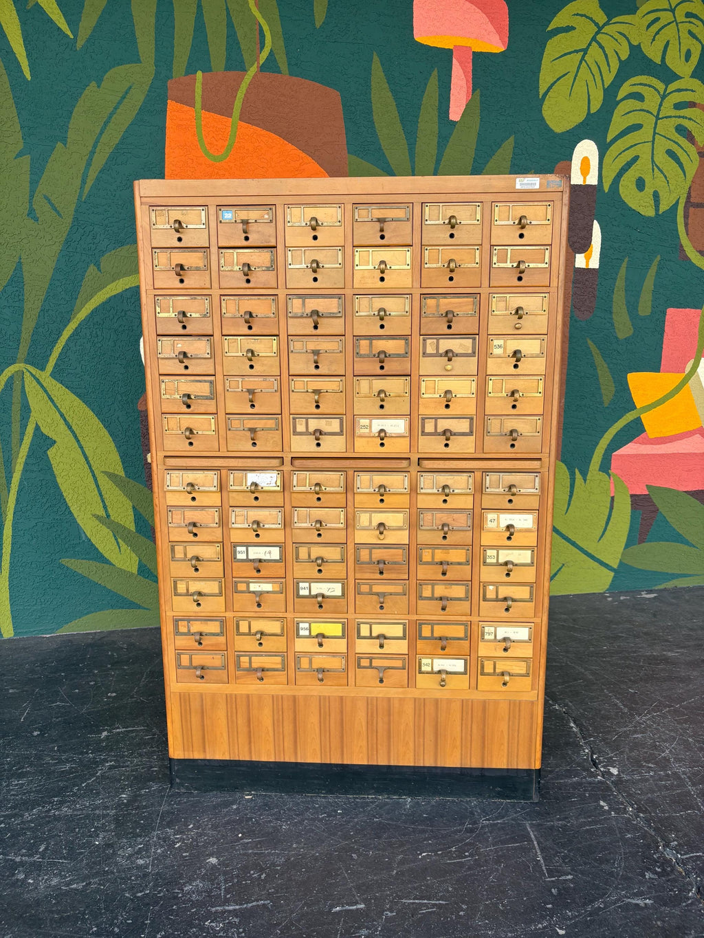 1960’s Maple 72 Drawer Library Card Catalog from USF Tampa