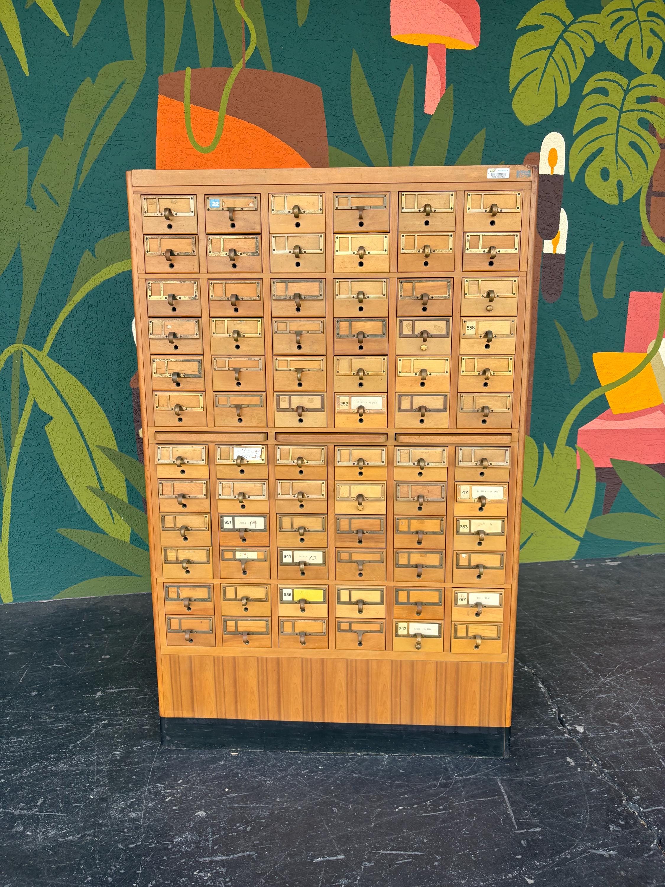 1960’s Maple 72 Drawer Library Card Catalog from USF Tampa